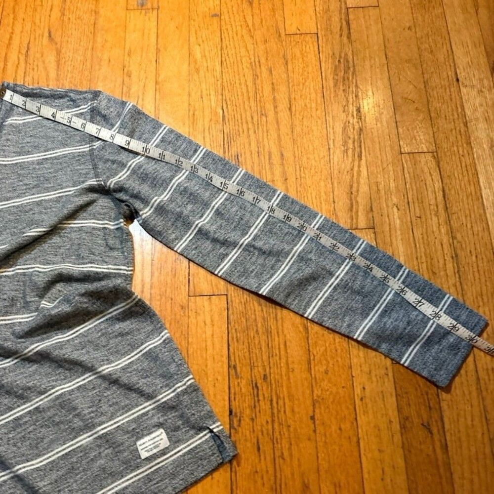 Modern Amusement Gray Striped Long Sleeve Shirt Mens Med Casual Cotton - Picture 7 of 10
